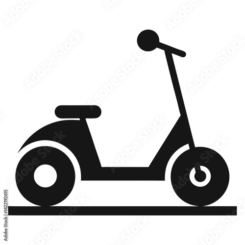 Black silhouette of electric scooter isolated on white background vehicle transport