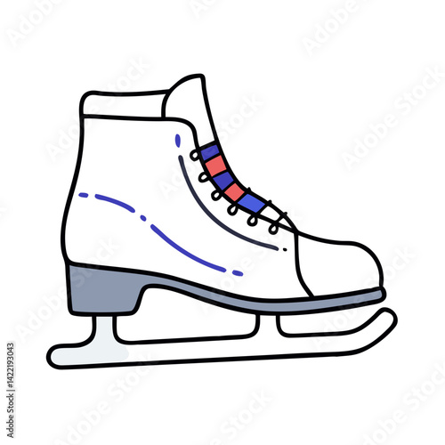 Figure skating boot in flat style
