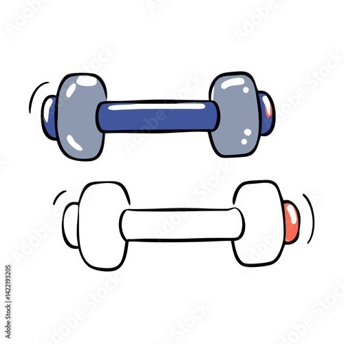 Dumbbells in flat style