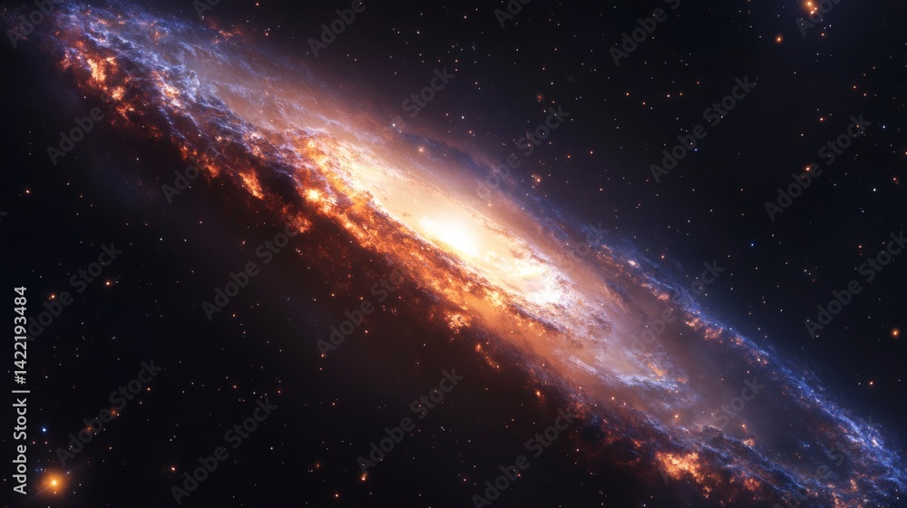 Fototapeta premium Spiral galaxy, cosmic dust, stars, space exploration, science background