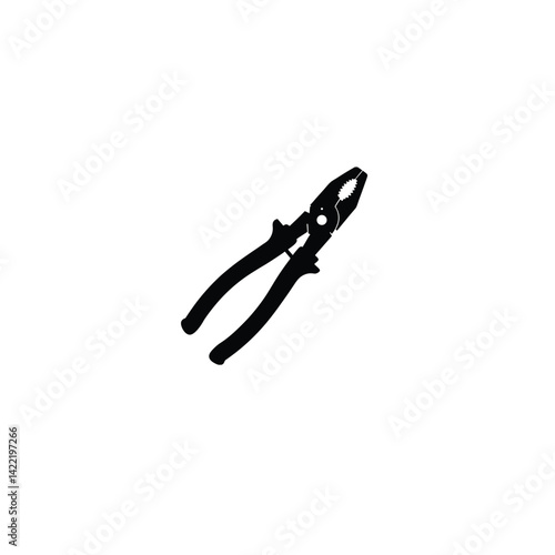 Wire cutters silhouette on white background