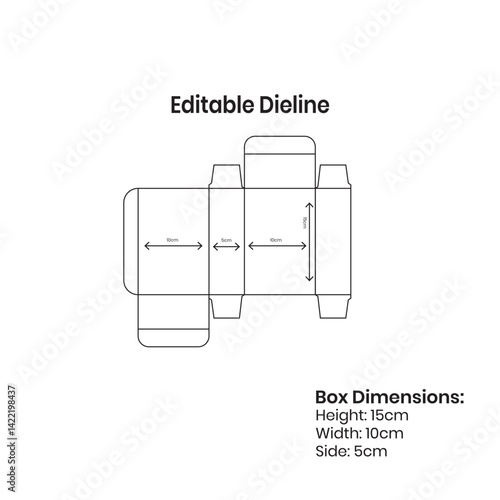 Dieline, Box Dieline, costume box dieline, editable box dieline, die line
