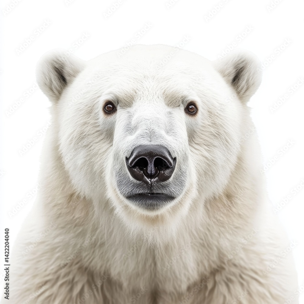 Close up Portrait of a Polar Bear Against White Background Close up Portrait of a Polar Bear Against White Background
