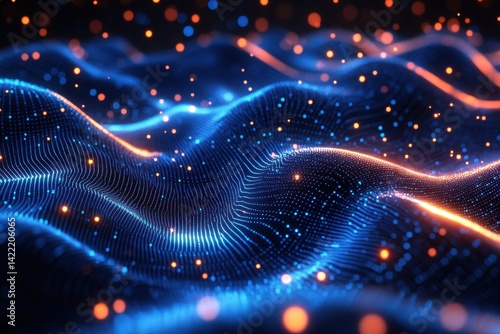 Digital Wave Technology Futuristic Innovation Data Stream Network Connection Intelligent System