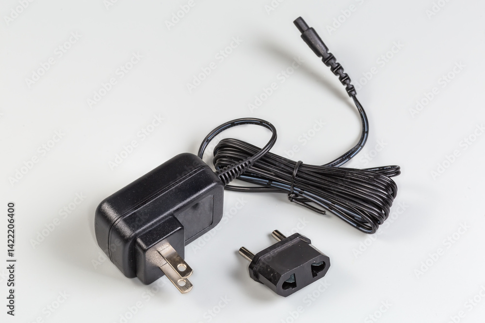 Power unit with AC American plug, adapter to Euro plug