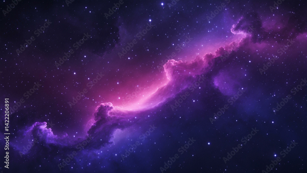 Fototapeta premium Cosmic Cloudscape in Violet and Pink