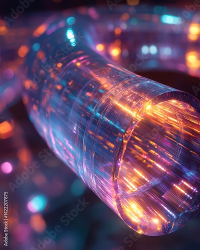 Information Superhighway Light Streams Through Data Tunnel Representing Digital Connectivity Network