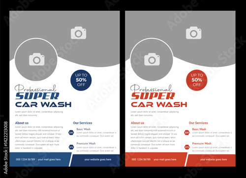 People cleaning car with sponge at car wash Creative car wash car detailing and rental flyer, car service, and price list flyer Car Wash Flyer Poster Layout bundle editable template Car Wash poster