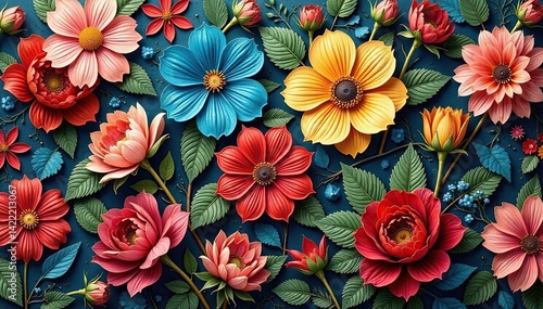 Intricate woven floral tapestry, repeating design, seamless pattern, wallpaper pattern