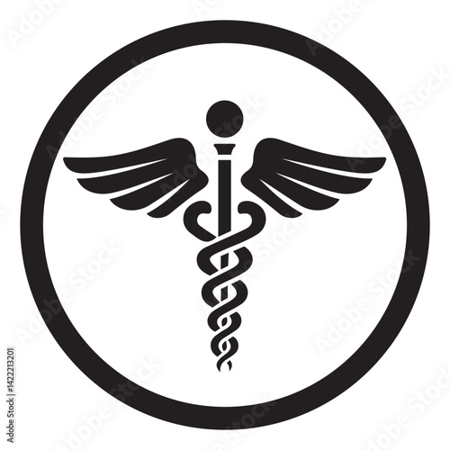 Medical symbol caduceus logo