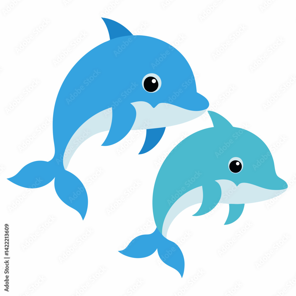 Obraz premium two dolphin vector 
