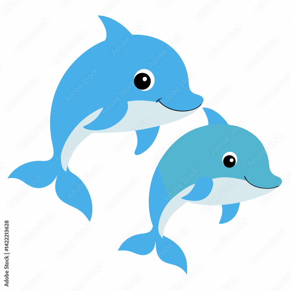 Obraz premium two dolphin vector 