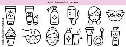 Skin Care Icons Vector Set: Beauty, Cosmetic, Treatment & More