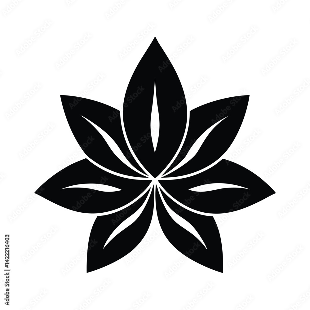 stylized lily logo symmetrical petals vector art silhouette stylized lily logo symmetrical petals vector art silhouette