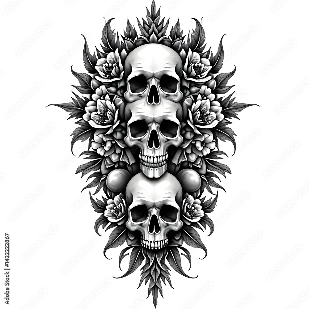 Fototapeta premium Black & Grey Tattoo Design 