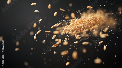 appearance of wheat grains in the air 