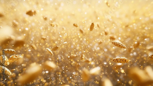 appearance of wheat grains in the air 