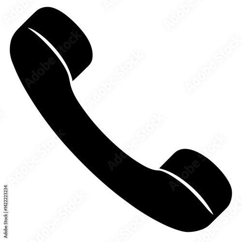 Flat Style Phone Support Icon - Telephone Receiver Illustration for Customer Service