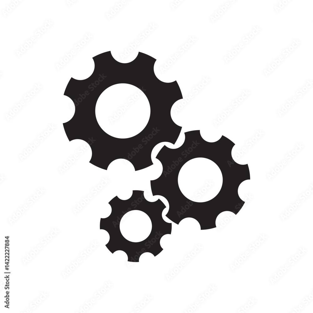 gear mechanism flat icon vector gear mechanism flat icon vector