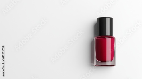 Glossy Maroon Nail Polish Bottle on a Clean White Background