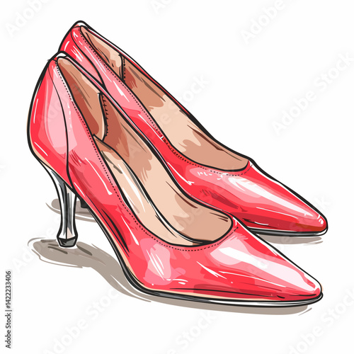 high heels shoes on white background 