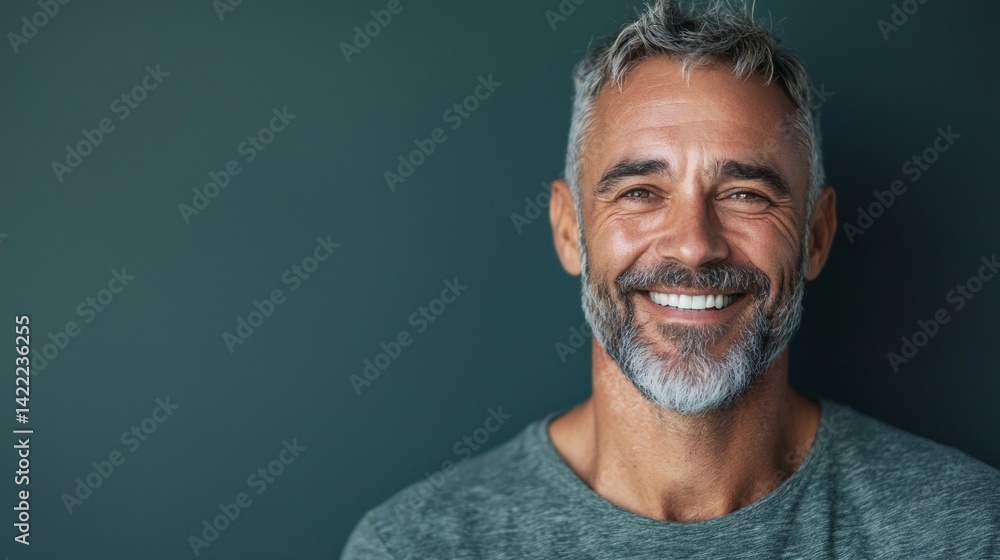 Obraz premium a man with a beard and a smile on his face