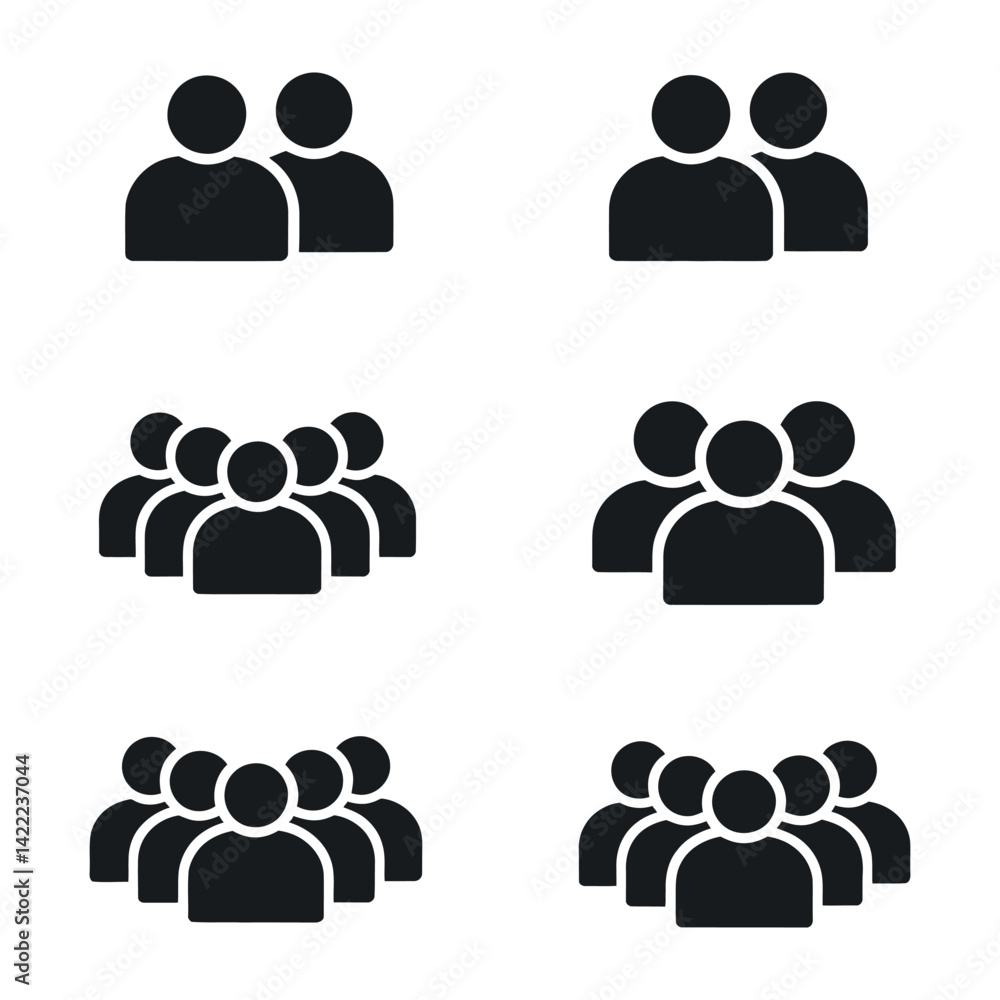 People Group Icons Collection Depicting Teamwork Collaboration And Social Connection In Vector Format Perfect For User Interface Designs People Group Icons Collection Depicting Teamwork Collaboration And Social Connection In Vector Format Perfect For User Interface Designs