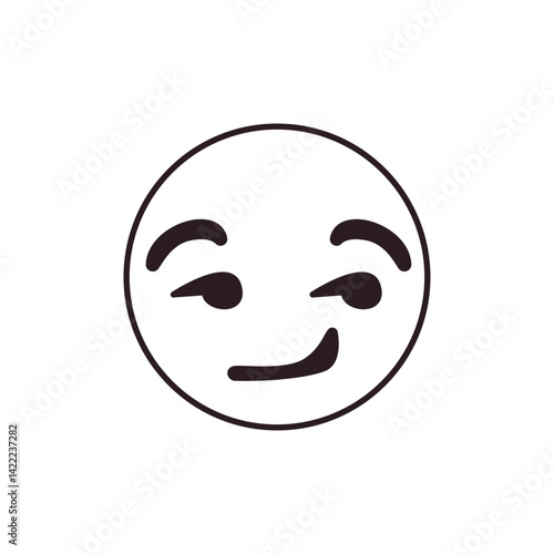 smirking sly smug mischievous suggestive emoji smile face vector illustration symbol sign icon flirt flirting