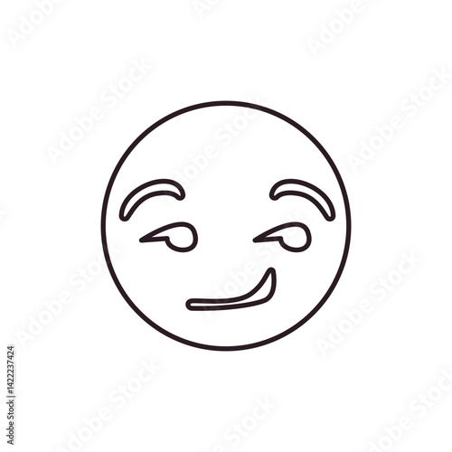 smirking sly smug mischievous suggestive emoji smile face vector illustration symbol sign icon flirt flirting