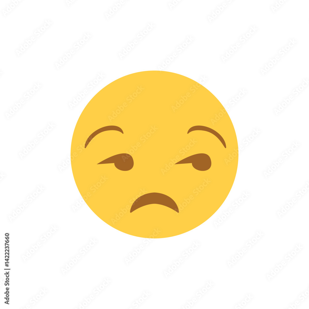 Fototapeta premium Unamused Face Emoji frown side-eye vector illustration