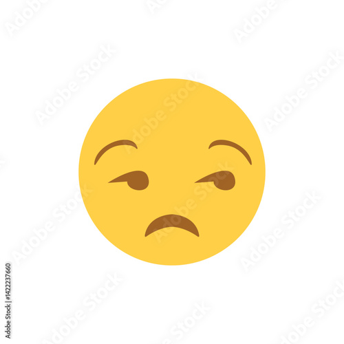 Unamused Face Emoji frown side-eye vector illustration