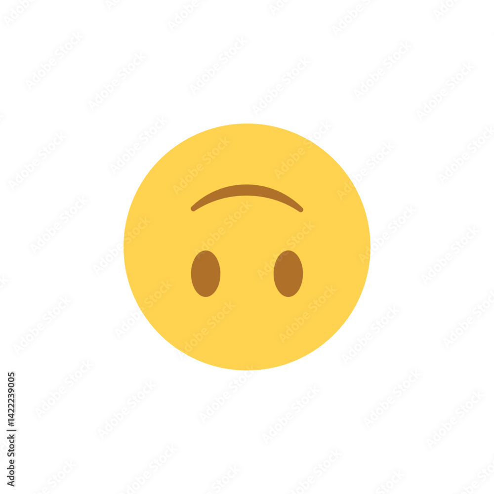 Fototapeta premium upside down smile smiling emoji face vector symbol sign illustration
