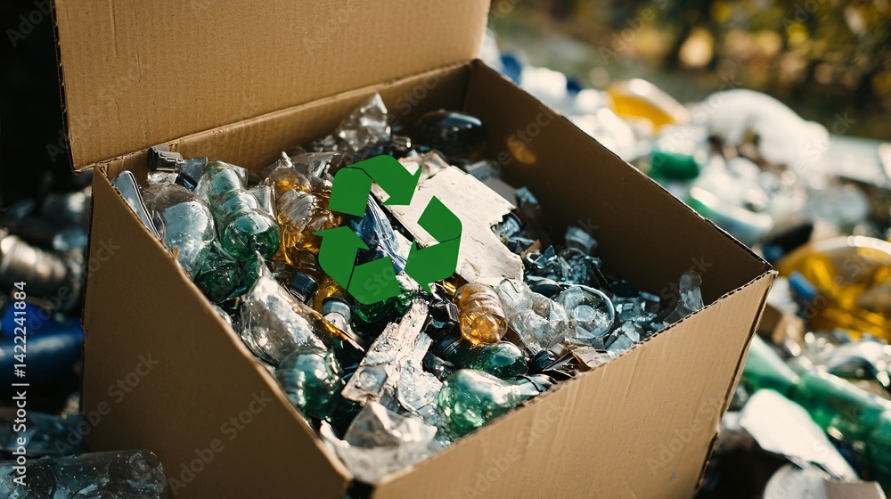 Fototapeta premium Recycling plastic waste initiative urban environment photograph community effort outdoor sustainability awareness
