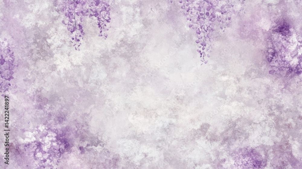 Obraz premium Purple flower clusters on a textured, light gray background.