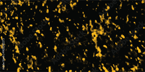 abstract black and dark yellow colors background Subtle Flying Snow Flakes on chalk snowflakes Background. Actual chalk handdrawn snow overlay.concept night sky, space, stars, galaxy