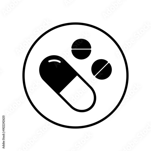 Capsul with pills on white background vector icon eps 10