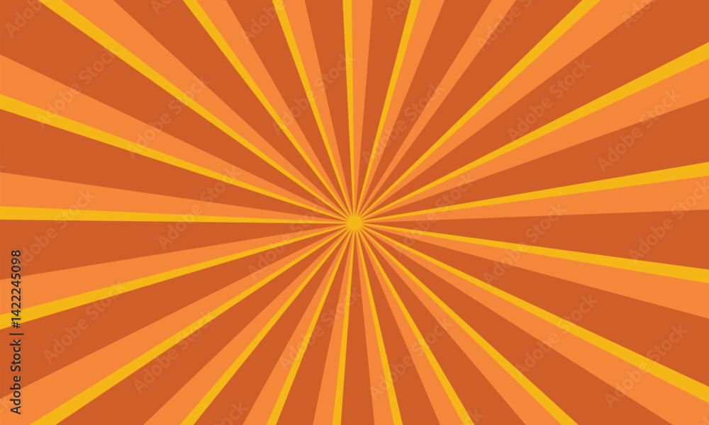 Fototapeta premium Red white color burst background. Rays background in retro style.