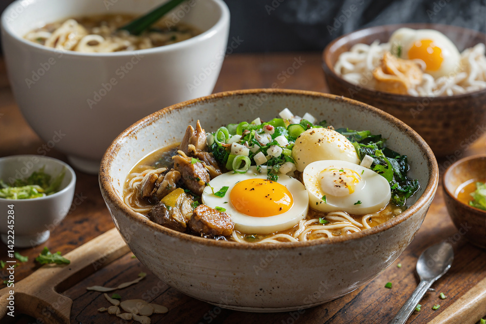 noodle with meat and eggs noodle with meat and eggs