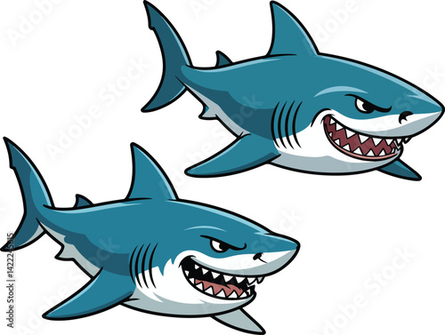 Cute Sharks Vector