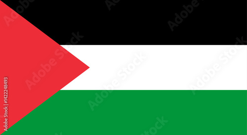 Palestine realistic flag vector illustration, the state of nation