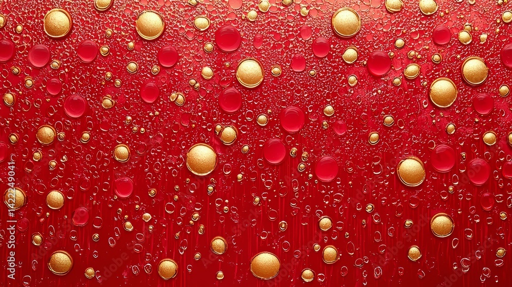 Red background with gold dots on it. The gold dots are scattered all over the background Red background with gold dots on it. The gold dots are scattered all over the background
