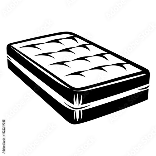 Stylized graphic representation of a mattress with tufting for comfortable sleep