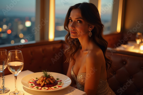 Woman in restaurant