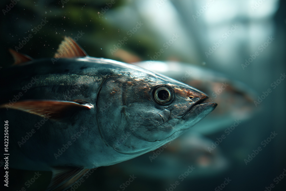 Naklejka premium Close-up of a fish swimming underwater.