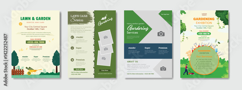 Modern Lawn Care Flyer Template, Garden Maintenance Services Banner, Professional Grass Cutting Advertisement, Landscape Design Brochure Layout, Spring Gardening Promotional Poster, Lawn Mowing Servic