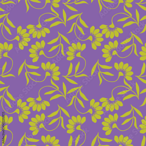 Vintage seamless floral pattern. Liberty style background of small mauve and lilac flowers. Small flowers scattered over a white background. Stock for printing on surfaces