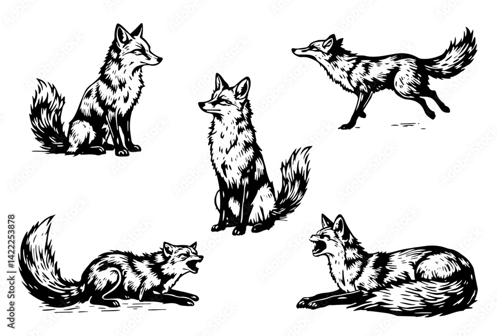Naklejka premium running fox