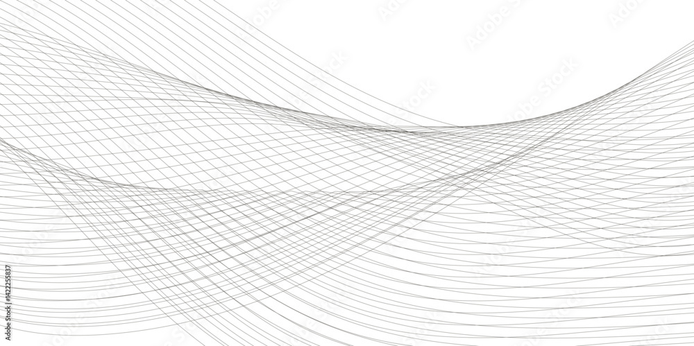 Vector abstract wavy and curve line art flowing dynamic grey isolated on transparent background in concept luxury, wave, wind, ocean, technology, science, music, sound, banner, poster Vector abstract wavy and curve line art flowing dynamic grey isolated on transparent background in concept luxury, wave, wind, ocean, technology, science, music, sound, banner, poster