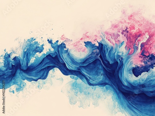 Dreamy thread background with a pushing ink wave effect