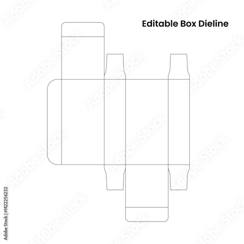 Square box Packing dieline,die-line template,pizza box die-cut